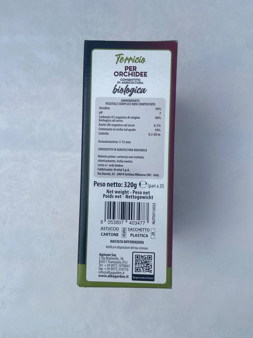 Terriccio per orchidee BIO AlbaGarden